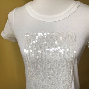 Sequins Embellished White T